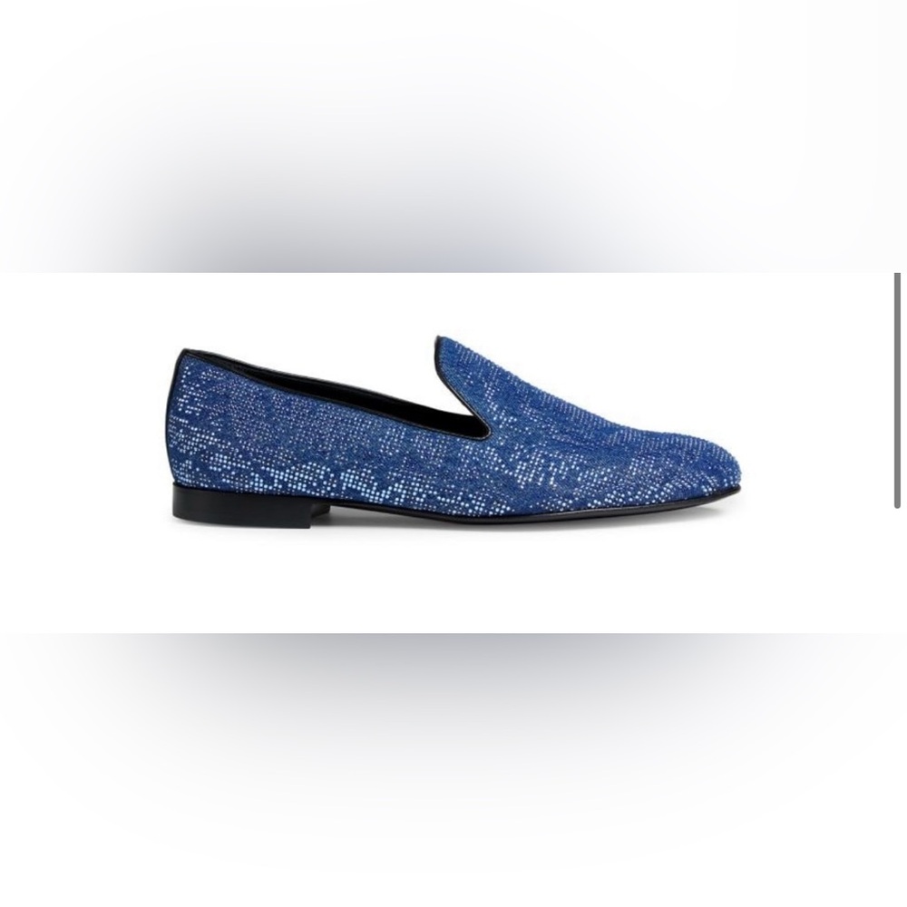 Versace Blue Patterned Men's Loafers